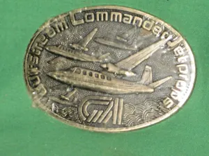#1052 -  GULFSTREAM COMMANDER JETPROP AIRPLANES SOLID BRASS BELT BUCKLE  - NEW